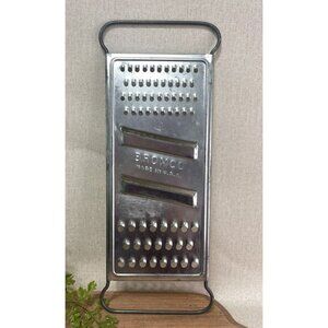 Vintage BROMCO Stainless Steel Cheese and Vegetable Grater and Slicer 10 In